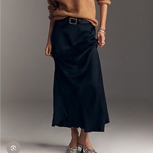 Anthropologie Black Midi Skirt